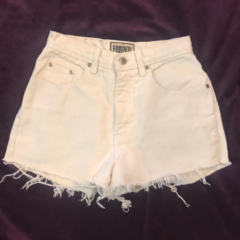 Forenza - White High Waisted Vintage Denim Shorts